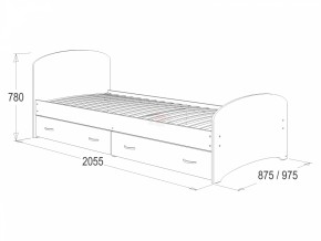 Кровать-6 одинарная с 2-мя ящиками (800*2000) в Серове - serov.ok-mebel.com | фото 2