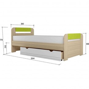 Кровать 900 + Подлокотники Стиль № 900.3 NEW (туя светлая/лайм) в Серове - serov.ok-mebel.com | фото 2