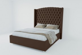 Кровать Берлин ЛЮКС с ПМ 800 (экокожа коричневая) в Серове - serov.ok-mebel.com | фото 2