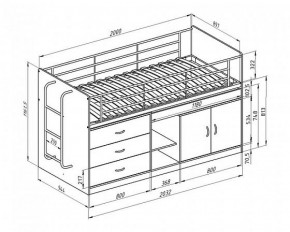 Кровать-чердак "Дюймовочка-6"  Белый/Розовый в Серове - serov.ok-mebel.com | фото 2