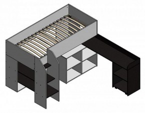 Кровать-чердак "Теремок-2" Дуб молочный/Оранжевый в Серове - serov.ok-mebel.com | фото 2