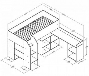 Кровать-чердак "Теремок-2" Дуб молочный/Оранжевый в Серове - serov.ok-mebel.com | фото 3