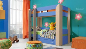 Кровать детская 2-х ярусная Юниор-6 с ящиком ЛДСП (800*1900) в Серове - serov.ok-mebel.com | фото 1
