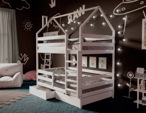 Кровать-домик двухъярусная 80*160 Белый в Серове - serov.ok-mebel.com | фото