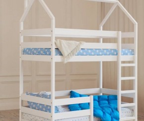 Кровать-домик двухъярусная 80*160 Белый в Серове - serov.ok-mebel.com | фото 6