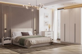 Кровать двойная №4 с основанием (Бежевый) в Серове - serov.ok-mebel.com | фото 3