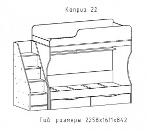 КАПРИЗ-22 Кровать двухъярусная 800 настил ЛДСП в Серове - serov.ok-mebel.com | фото 2