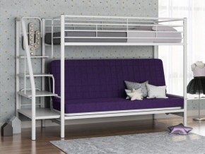 Кровать двухъярусная с диваном "Мадлен-3" (Белый/Фиолетовы) в Серове - serov.ok-mebel.com | фото