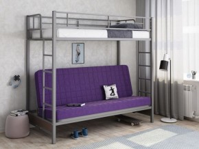 Кровать двухъярусная с диваном "Мадлен" (Серый/Фиолетовый) в Серове - serov.ok-mebel.com | фото
