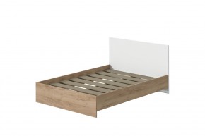 Кровать Эконом 1200 (Дуб крафт золотой/Белый текстурный) в Серове - serov.ok-mebel.com | фото
