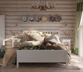 Кровать Кантри двухспальная 180х200, массив сосны, цвет белый в Серове - serov.ok-mebel.com | фото
