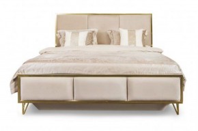 Кровать Lara 1600 с мягким изголовьем + основание (белый глянец) в Серове - serov.ok-mebel.com | фото