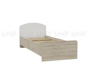 МАРТИНА Кровать 800 с настилом ЛДСП (Белый глянец/дуб сонома) в Серове - serov.ok-mebel.com | фото 1
