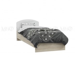 МАРТИНА Кровать 800 с настилом ЛДСП (Белый глянец/дуб сонома) в Серове - serov.ok-mebel.com | фото 2