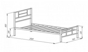 Кровать металлическая "Кадис 900х1900" Коричневый в Серове - serov.ok-mebel.com | фото 2