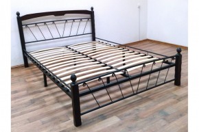 Кровать "Муза 1" КМД10  Черная (1600*2000) (ножки-шоколад) с коваными изделиями в Серове - serov.ok-mebel.com | фото 3