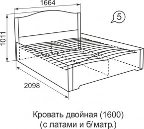 Кровать с латами Виктория 05 в Серове - serov.ok-mebel.com | фото 2