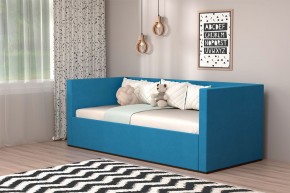 Кровать с ПМ (арт.030) (с/м 900*2000мм) (б/матр), ткань синяя в Серове - serov.ok-mebel.com | фото