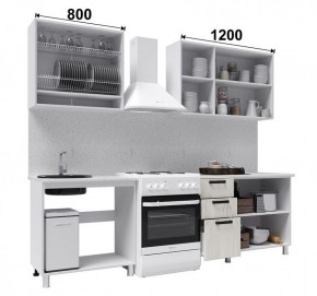 Кухня ДИОР 2 м б/стекла (белый/дуб крафт белый) в Серове - serov.ok-mebel.com | фото 2