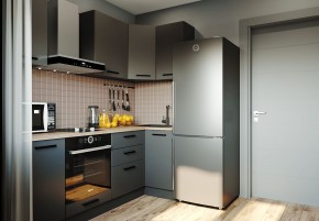 Кухня угловая Антрацит 2200х1000 (Стол. 38мм) в Серове - serov.ok-mebel.com | фото