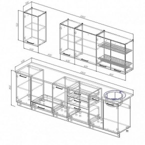 Кухонный гарнитур Антрацит 2800 (Стол. 38мм) в Серове - serov.ok-mebel.com | фото 3