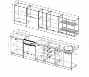 Кухонный гарнитур Антрацит 3000 (Стол. 26мм) в Серове - serov.ok-mebel.com | фото 2