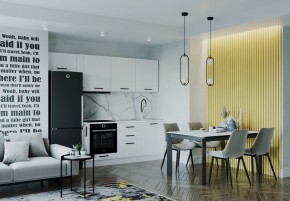 Кухонный гарнитур Белый Глянец 2550 (Стол. 38мм) в Серове - serov.ok-mebel.com | фото