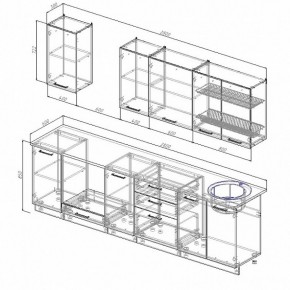 Кухонный гарнитур Жемчуг 2800 (Стол. 26мм) в Серове - serov.ok-mebel.com | фото 2