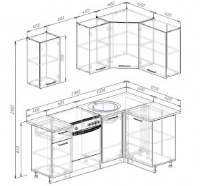 Кухонный гарнитур угловой Дели 2000*1200 (Стол. 26мм) в Серове - serov.ok-mebel.com | фото 2