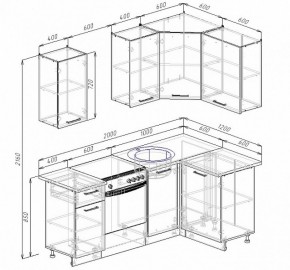 Кухонный гарнитур угловой Графика 2000х1200 (Стол. 26мм) в Серове - serov.ok-mebel.com | фото 2