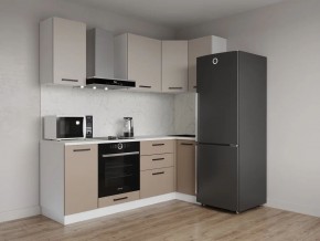 Кухонный гарнитур угловой Каппучино 2200*1000 (Стол. 26мм) в Серове - serov.ok-mebel.com | фото