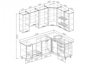 Кухонный гарнитур угловой Капри 2200х1600 h950 (Стол. 38мм) в Серове - serov.ok-mebel.com | фото 2