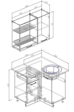 Кухонный гарнитур угловой Лада 1000х1000 (Стол. 26мм) в Серове - serov.ok-mebel.com | фото 2