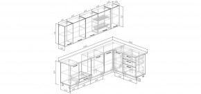 Кухонный гарнитур угловой Санторини 2600*1600 (Стол. 38мм) в Серове - serov.ok-mebel.com | фото 2