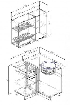 Кухонный гарнитур угловой Вегас 1000*1000 (Стол. 26мм) в Серове - serov.ok-mebel.com | фото 2