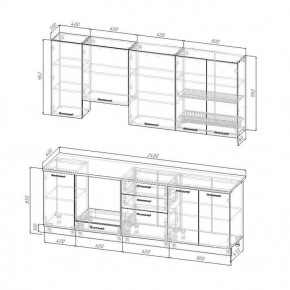 Кухонный гарнитур Вегас 2400 мм (верх 950 мм) стол. 38 мм в Серове - serov.ok-mebel.com | фото