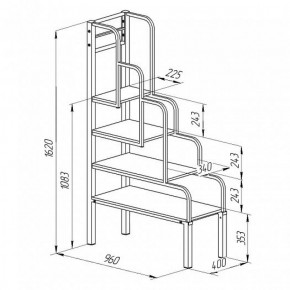 Лестница для металлических кроватей (Черный/Венге) в Серове - serov.ok-mebel.com | фото 2