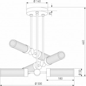 Люстра на штанге Eurosvet Oriens 60166/6 латунь в Серове - serov.ok-mebel.com | фото 5