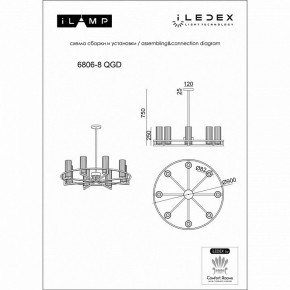 Люстра на штанге iLamp Evolution 6806-8 QGD в Серове - serov.ok-mebel.com | фото 2