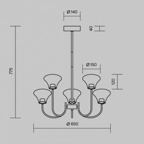 Люстра на штанге Maytoni Dynasty MOD402PL-L20BS3K в Серове - serov.ok-mebel.com | фото 6