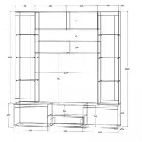 Модульная система Лиана (Дуб Крафт белый/Артвуд темный) в Серове - serov.ok-mebel.com | фото 11