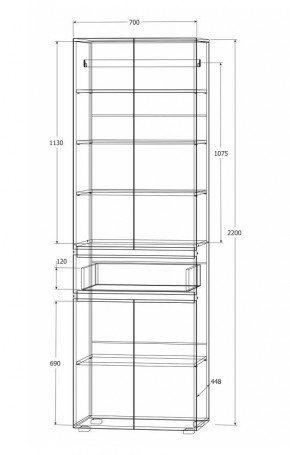 Модульная система Лиана (Дуб Крафт белый/Артвуд темный) в Серове - serov.ok-mebel.com | фото 8