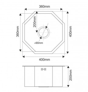 Мойка D400B Octavia MELANA Profline 1,2/200 ГРАФИТ врезная фигурная D400B в Серове - serov.ok-mebel.com | фото 3