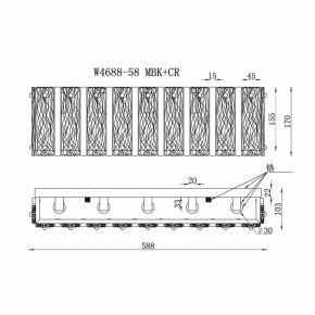 Накладной светильник iLamp Panorama W4688-58 MBK+CR в Серове - serov.ok-mebel.com | фото 2