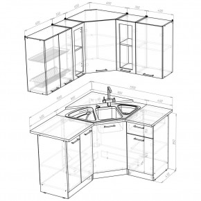 ОЛЬГА Кухонный гарнитур Оптима 2 (1500*1300 мм) в Серове - serov.ok-mebel.com | фото 2