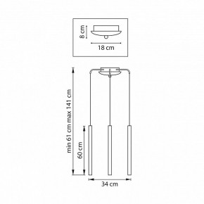 Подвесная люстра Lightstar Tubo L3T747337 в Серове - serov.ok-mebel.com | фото 3