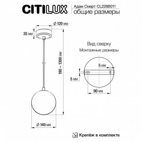 Подвесной светильник Citilux Адам Смарт CL228B011 в Серове - serov.ok-mebel.com | фото 5