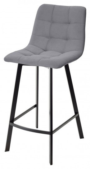 Полубарный стул CHILLI-QB SQUARE серый #27, велюр / черный каркас (H=66cm) М-City в Серове - serov.ok-mebel.com | фото