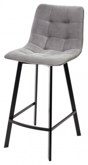Полубарный стул CHILLI-QB SQUARE светло-серый #26, велюр / черный каркас (H=66cm) М-City в Серове - serov.ok-mebel.com | фото