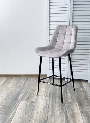 Полубарный стул ХОФМАН, цвет H-09 Светло-серый, велюр / черный каркас H=63cm М-City в Серове - serov.ok-mebel.com | фото 2